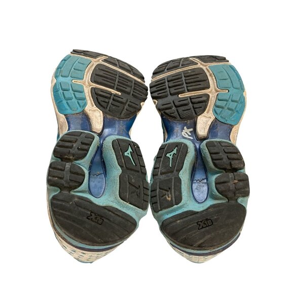 Mizuno Wave Rider 18 Women's Size 6 Blue Silver  Mesh sneakers Running Shoes - Picture 7 of 8